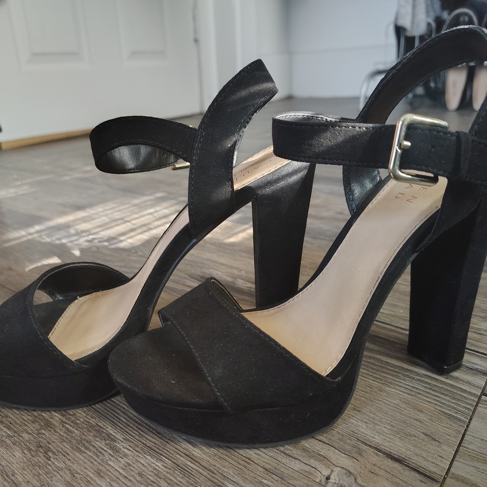 Black Suede Women's Heels